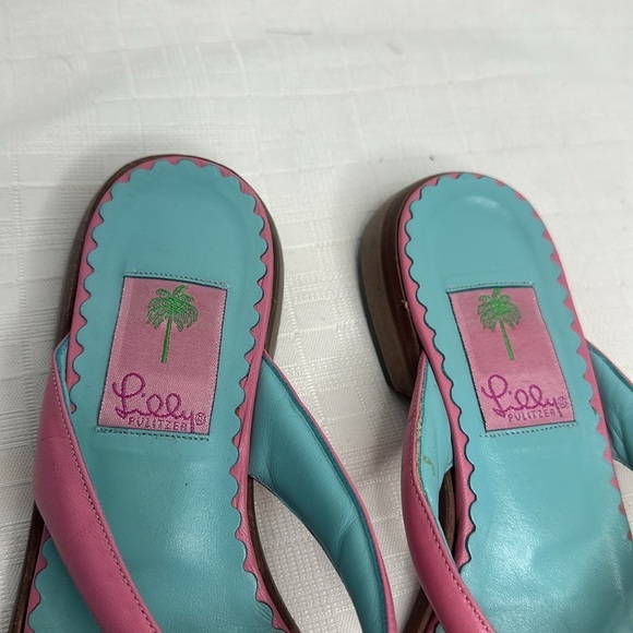 Lilly Pulitzer Princess Dasiy Pink Leather Sandals - Picture 6 of 10